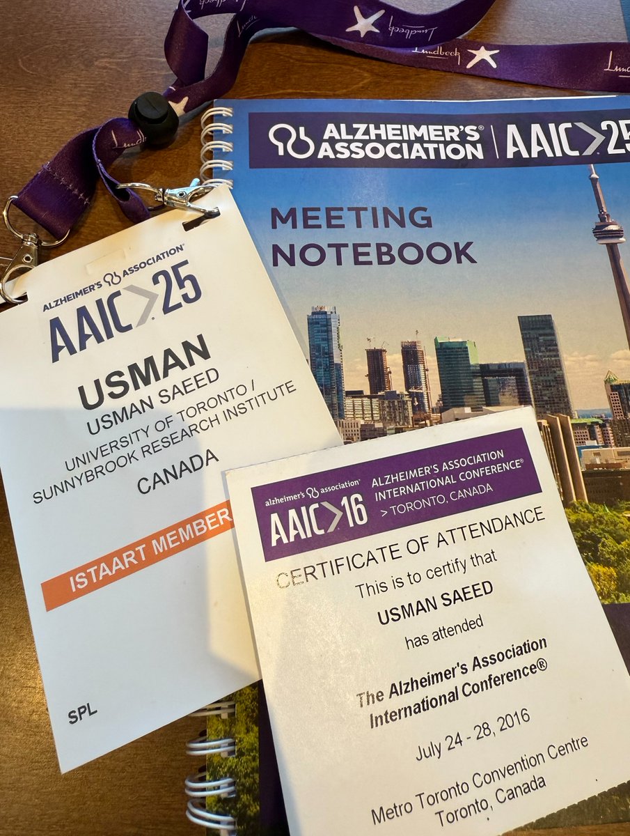 UsmanSaeed71's tweet photo. Wrapped up #AAIC2025 last week, but many great presentations to rewatch.

From #AAIC2016 (Toronto) to #AAIC2025 (Toronto), it's inspiring to witness how much the field has evolved over the years.

Also impressed by the seamless organization by @alzassociation. 👏 https://t.co/YV3XeZquqn