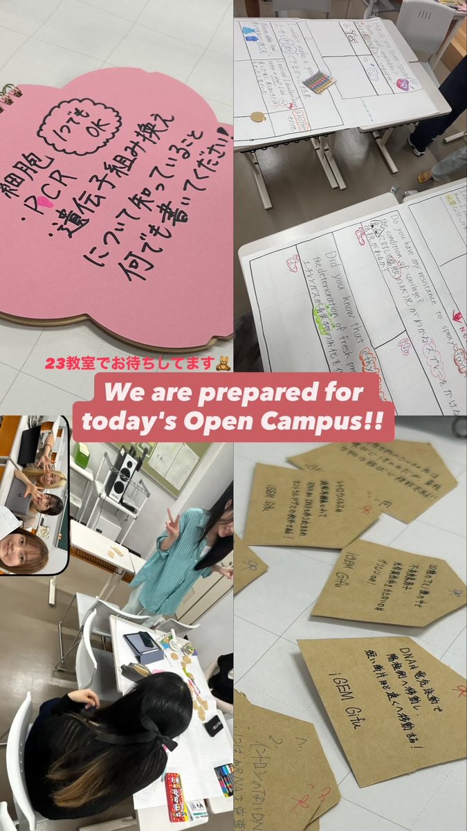 今日はオープンキャンパス！！
23教室でお待ちしております🍎
 #岐阜大学
 #応用生物科学部
 #iGEM
 #合成生物学
