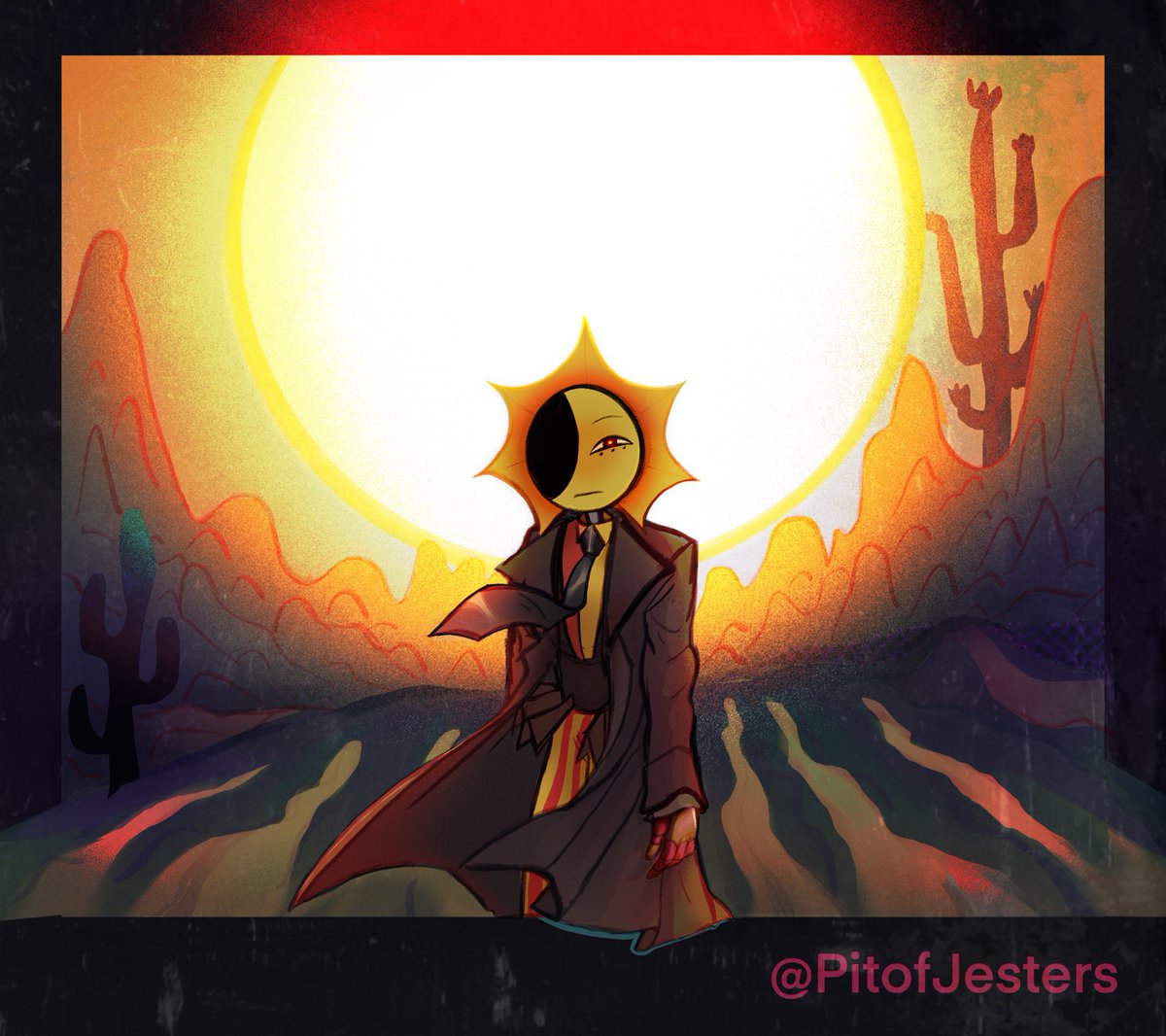 Thewholedamncircus (@pitofjesters) on Twitter photo Attack for <a href="/GarbageChoco/">초코초코Chocolate//COMMS (컴) CLOSED</a> !! Sunspot vibing in the desert
#artfight #artfight2025 #fnaf #fnafoc #dcaoc Attack for <a href="/GarbageChoco/">초코초코Chocolate//COMMS (컴) CLOSED</a> !! Sunspot vibing in the desert
#artfight #artfight2025 #fnaf #fnafoc #dcaoc