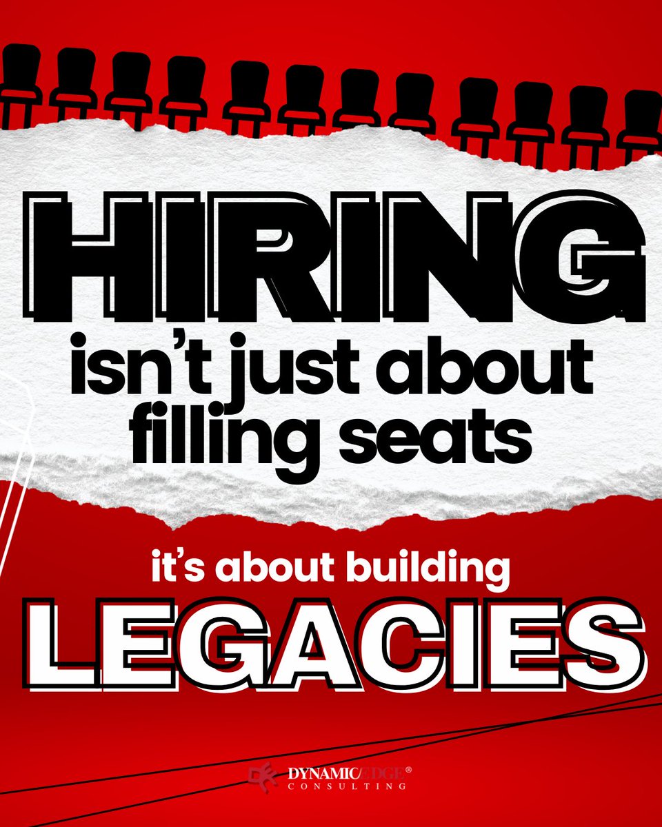 Dynamic_Edge_LA's tweet image. You’re not just recruiting talent —
 you’re selecting the future faces of your culture, your clients, your brand.
 Treat hiring like succession planning, not speed dating.
 #FutureLeaders #LegacyBuilders #SmartHiring