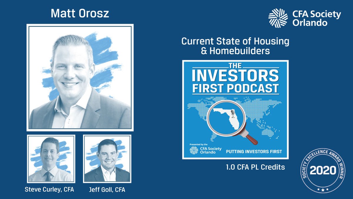 New episode from CFA Society Orlando: Matt Orosz, Co-President of Trinity Family Builders — hosted by Steve Curley, CFA, CFP® &amp; Jeff Goll, CFA.

We discuss:
- Matt’s curiosity, passion for homebuilding, &amp; background in the industrial side of CRE
- Public vs. private homebuilders
