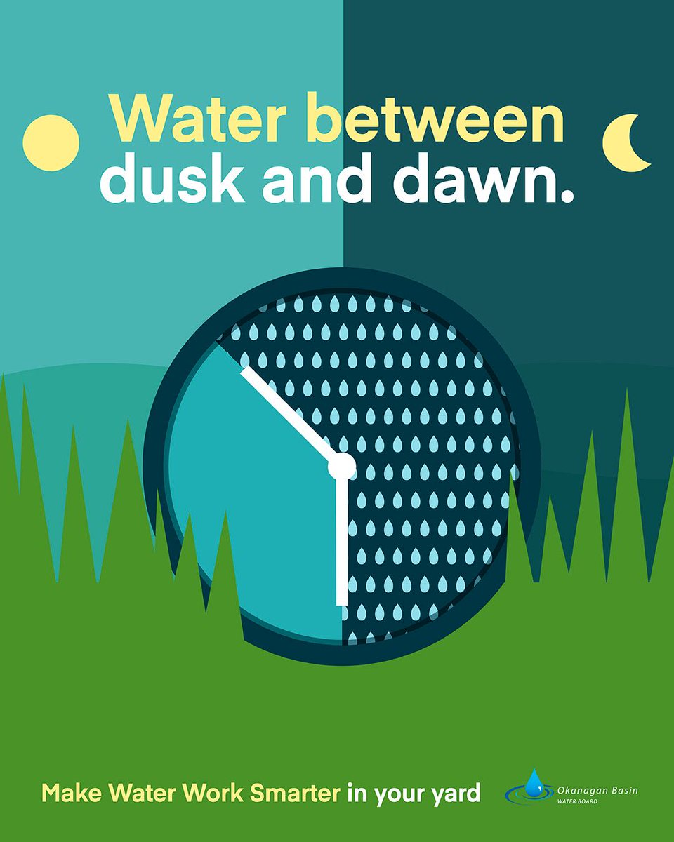 Give your water the night shift! 🌙Water between 10 p.m. - 6 a.m. for less evaporation and more H2O for plants. 💧Use a timer for deep, effective watering while you sleep! ⏰ Take the pledge &amp; enter to WIN a $500 #WaterWise yard upgrade! 🎉 MakeWaterWork.ca/pledge

#MakeWaterWork