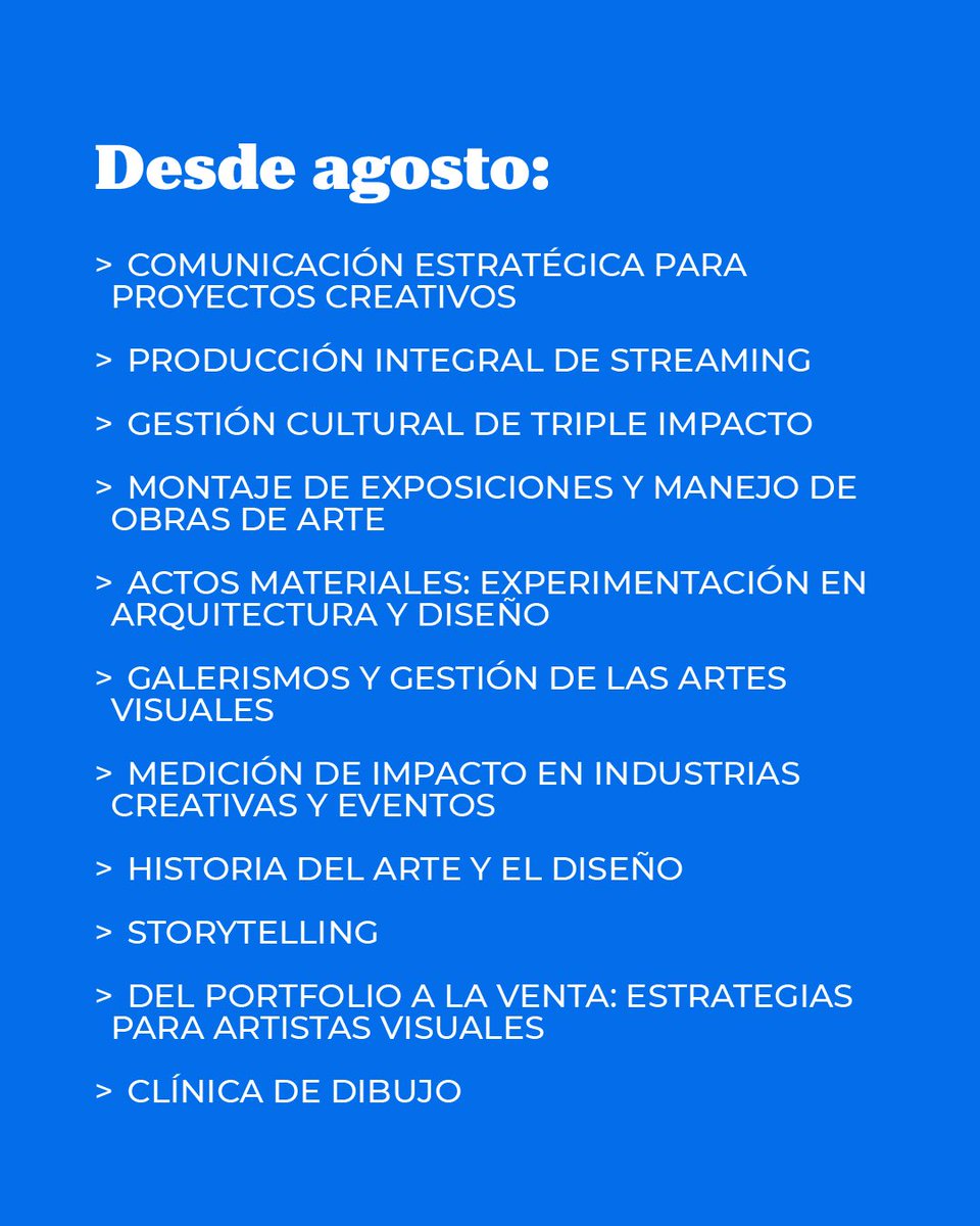 Presentamos el Área de Arte, Cultura y Comunicación del ICC: formación para crear, proyectar y profesionalizar iniciativas culturales

📚 Desde agosto | Modalidad presencial y online
🔗culturacontemporanea.ar
👉 Sumate y transformá tu práctica
#FormaciónICC #GestiónCultural