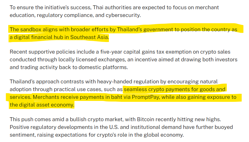 wideopentruth's tweet photo. More ... The crypto-to-fiat payments sandbox will soon be launched in Thailand, and will use #PromptPay as gateway for payments to merchants.
More and more clear evidence of how the rails will work. #btc #eth #usdc #xrp #xlm will be accepted through wallets linked to BSC via WalletConnect QR codes. @Binance_TH_ will take that, convert it to #velo tokens on Pancake swap and pass it down for clearing / settlement within the @veloprotocol's liquidity framework where it gets converted to THB and paid into the merchants' accounts via PromptPay.
https://t.co/UFkao9jkXI