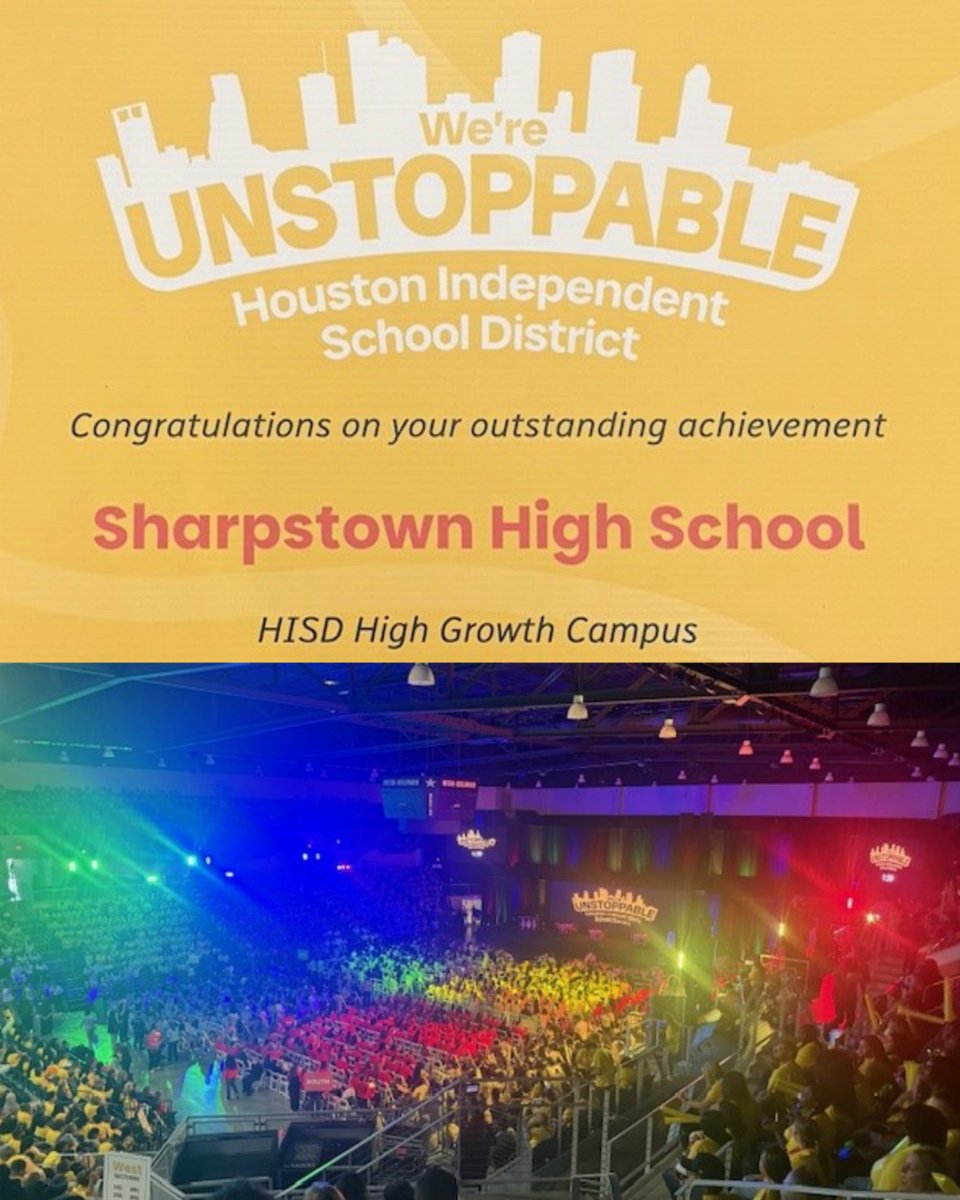 Sharpstown staff attended today's HISD Convocation to celebrate the success of our students! We are proud of each and every one of our kids...they truly are UNSTOPPABLE!!!  #Sharpstown_HS #Destination2035