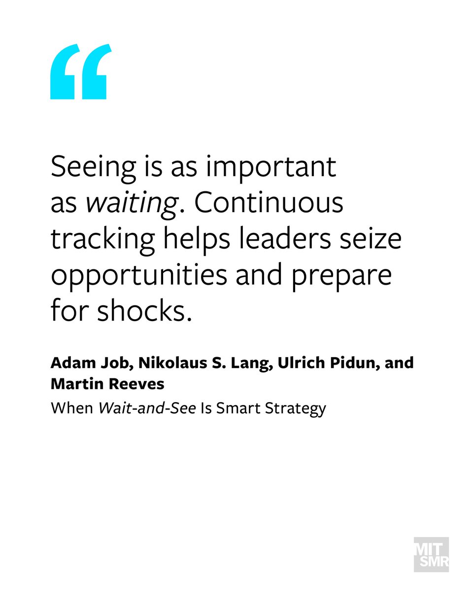 Seeing is as important as waiting. Continuous tracking helps leaders seize opportunities and prepare for shocks.  mitsmr.com/4kRxv4G