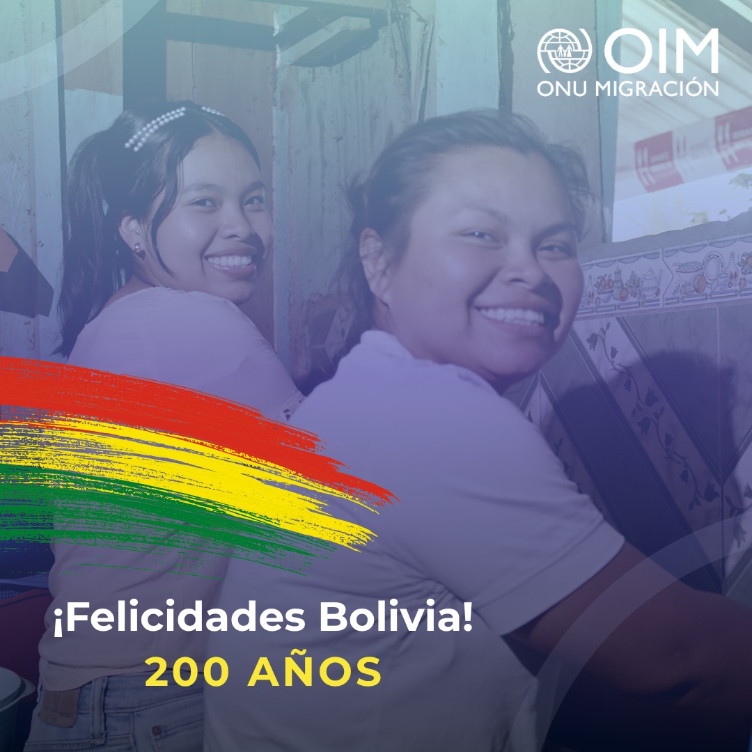Saludamos a Bolivia en su #Bicentenario, celebrando su rica historia y cultura, que abren la puerta a la diversidad, el intercambio y la integración de todas las personas, sin importar su lugar de origen.

Sigamos luchando por un país justo e inclusivo para todos y todas 🇧🇴🤝🏻