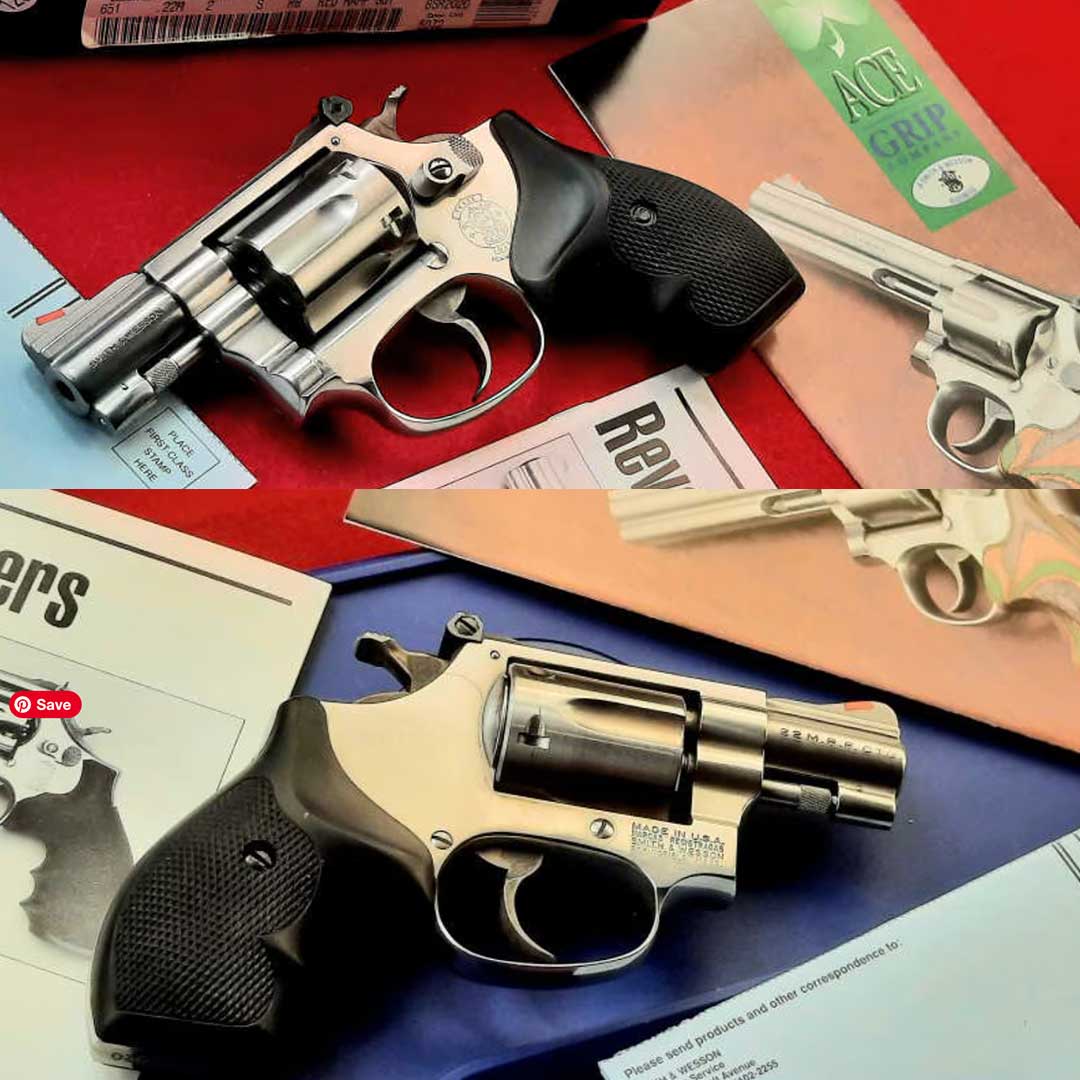 GunBroker's tweet image. Rare Smith &amp;amp; Wesson Model 651-1. 
View listing: bit.ly/41uefmf
This gun has the 2-inch barrel and comes with original box with matching end label, manual and papers.

#SmithandWesson