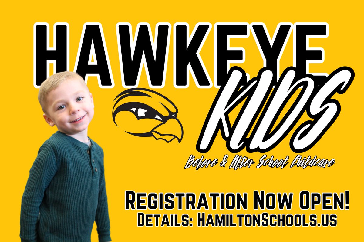 Get registered for Hawkeye Kids Before &amp; After School childcare for the 2025-26 school year! Details can be found on our website: hamiltonschools.us/for-parents/ha…

#HawkeyeFamily