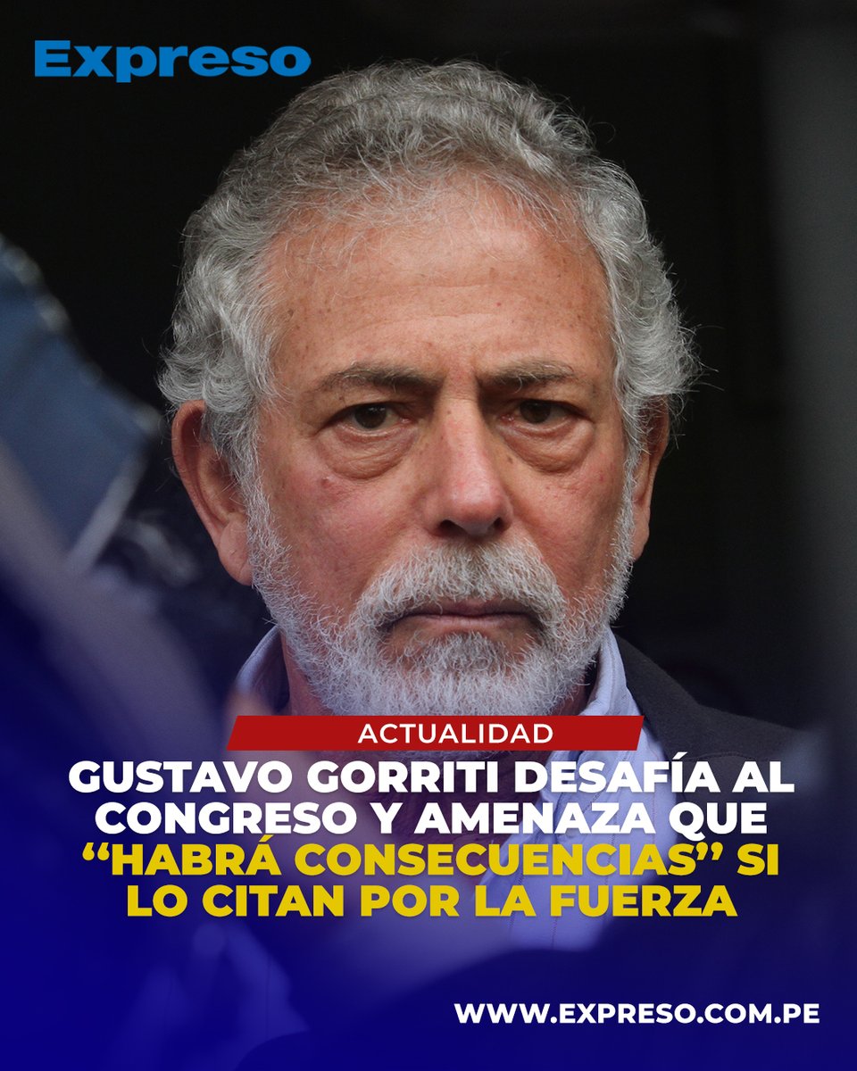 ExpresoPeru's tweet photo. 📌 Gustavo Gorriti reaccionó con un mensaje desafiante donde se rehúsa a asistir a la Comisión investigadora del acuerdo con Odebrecht del Congreso, presidido por Alejandro Muñante. El periodista respondió que ‘’habrá consecuencias’’ si pretenden conducirlo a la fuerza.

📸 Foto: Difusión.

📲 Lee la nota completa aquí: https://t.co/eideaoqUqh