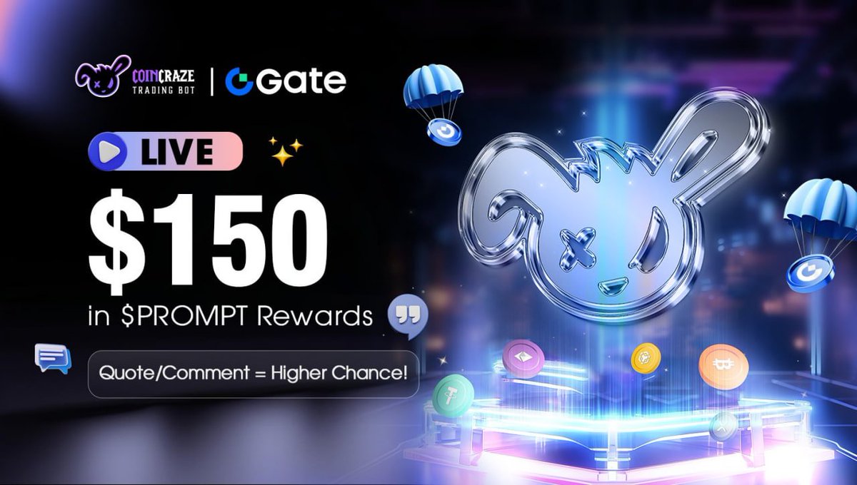 🎉 CoinCraze × Gate Airdrop Event Has Started!
💰 This Week’s Rewards:

A total of $150 worth of $PROMPT, distributed to 5 winners!

📌 How to Participate:
1️⃣ Follow <a href="/CoinCrazeCen/">CoinCraze Central</a> &amp; <a href="/CoinCrazeKR/">CoinCraze Central (KR)</a>
2️⃣ Like &amp; Retweet this post

✅ Quote Retweet = Higher chance of winning
✅ Leave a