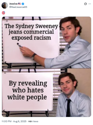 BauerPunk's tweet photo. @RealJessica05 This feels like a weird sort of progress. We've reached a point where White people are worried about facing the kind of unfair discrimination that people of color have had to deal with for centuries. https://t.co/RHUP3Vn70u