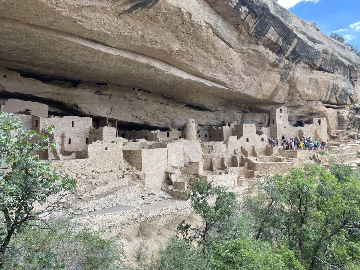 Another day, another national park! Today was Mesa Verde. Here I am about to go on the Cliff Palace tour. I was very brave and climbed up all the ladders 🪜 😃! #mesaverde #cliffpalace