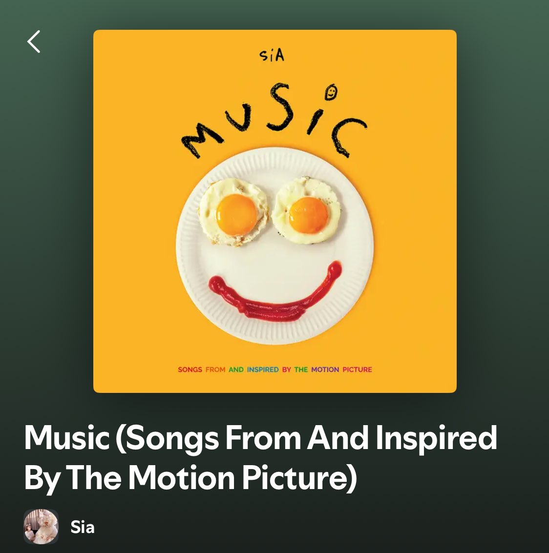 SkiddyyTV's tweet photo. Not sure if this was intentional but if it was, Sia is a genius… 

I just asked my google home to “play music on spotify” and it started playing this album called “music” on spotify and now i’m just vibing listening to it https://t.co/J2EdElnAdC