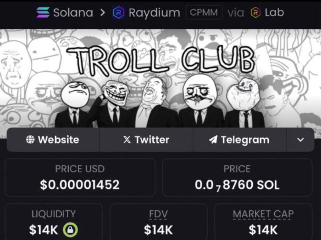 SeedSummoner's tweet photo. I called #TROLLCLUB in my private Telegram group when its market cap was $14k
βοΈChain #Solana https://t.co/lfk5NuDau9