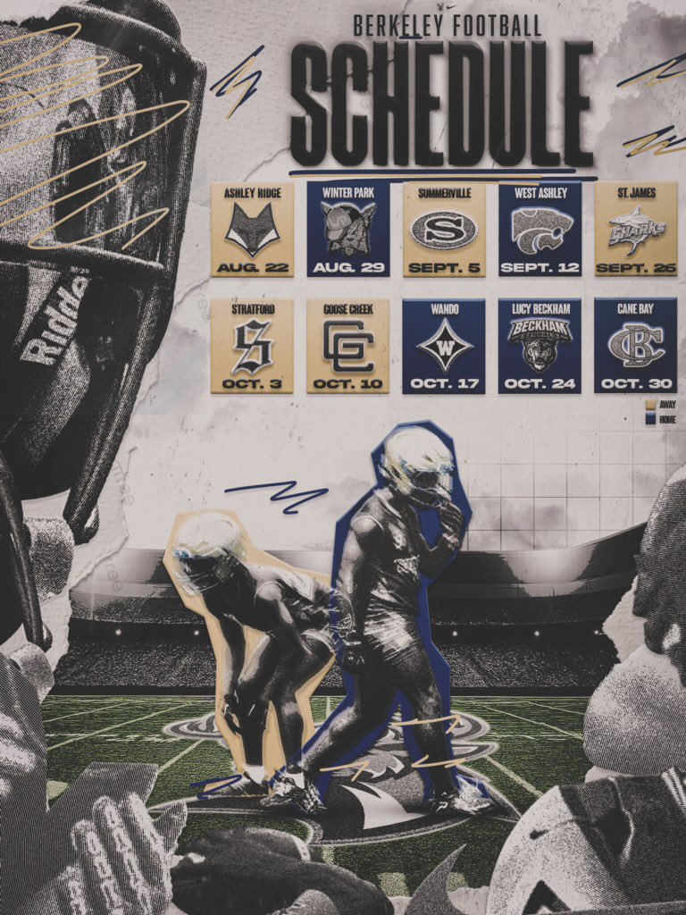 StagsRecruiting's tweet photo. Another 🔥 graphic for the @BerkeleyStagsFB schedule. Hit up our guy Mckinleygvisuals on Instagram for more

#BetterAtBerkeley https://t.co/j1fRJ2wwgV