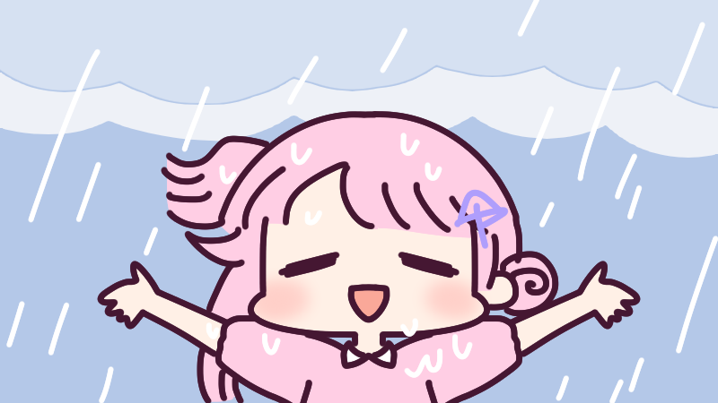 「8月7日(木)、久しぶりの雨 ですね 水不足が気になっていたので、これが恵みの雨」|ナイセン®︎【公式】🏆ﾃﾚﾜｰｸに役立つｻｰﾋﾞｽ No.1のイラスト