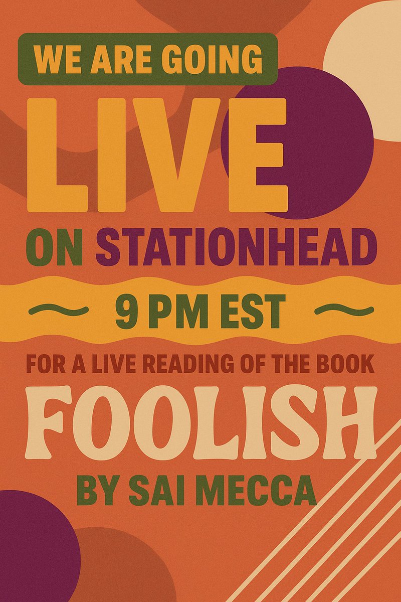 We're LIVE in FIVE over on stationhead for the weekly Hoodoo Hour show!

Come listen to me read chapter 8 of my Hoodoo fiction novel Foolish!

app.stationhead.com/soultribevibe?…