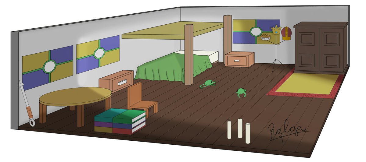 RedCynicalDraw's tweet image. Apollo "King Toad" Bufanuran's Room.
Or at least, a vision of how it could look like.

This was one of my final drawing projects for this semester, the perspective was a headache to deal with...

#digitalart #digitaldrawing #room #themagnificentadventuresofkingtoad