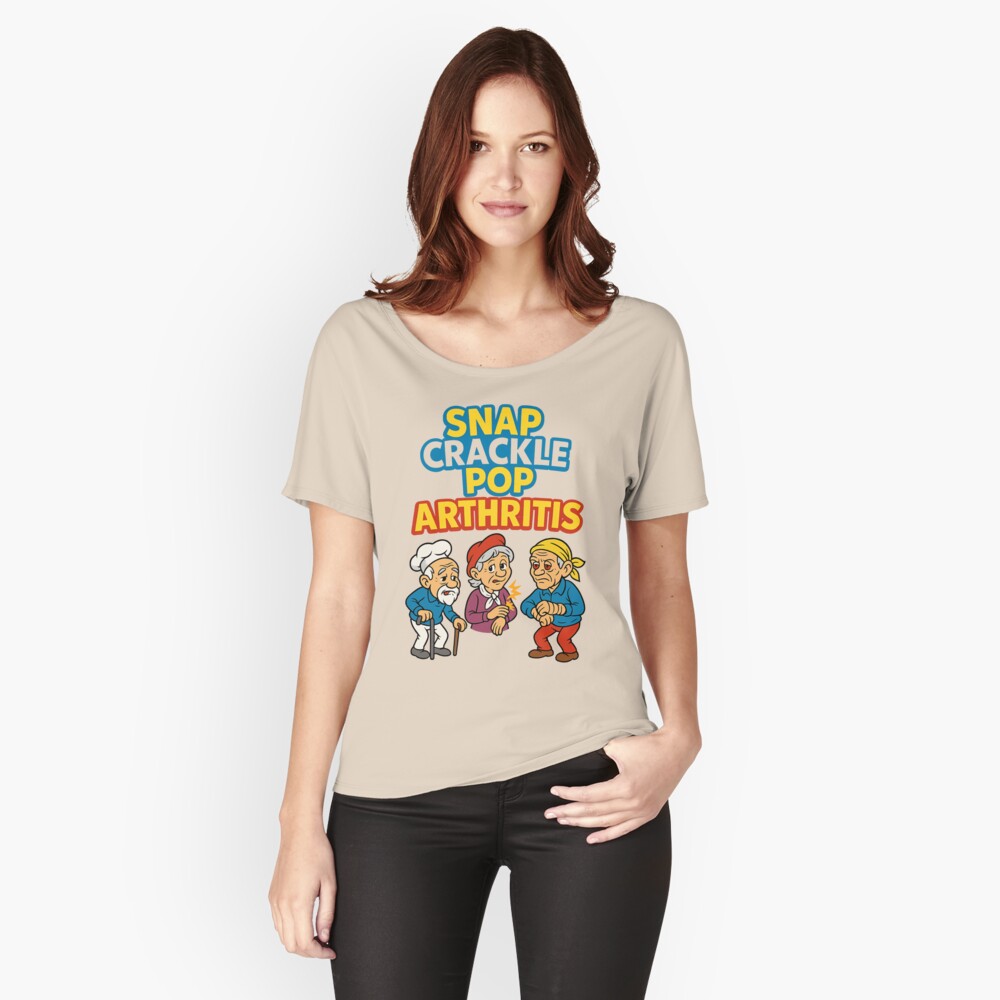 aajmorrell's tweet photo. Remember when your cereal used to snap, crackle, pop? Now it’s just your knees doing the breakfast soundtrack. 😂  Rock the “Snap Crackle Pop — Arthritis” tee and wear your creaky badge of honor with pride.
 #RBandME:  https://t.co/VbYzmnQemz #findyourthing #redbubble https://t.co/0dX5JRnVB3