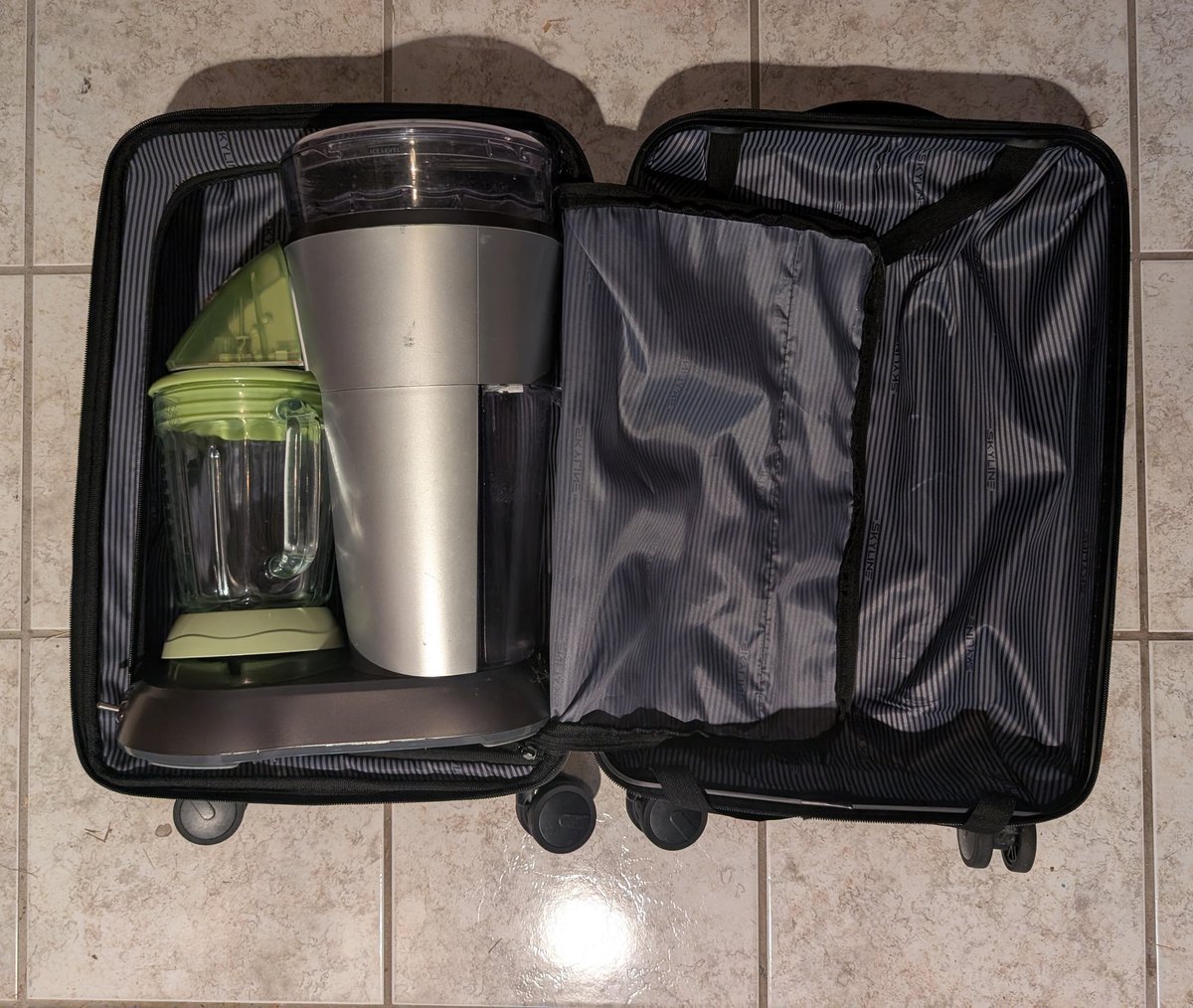 Fun fact: My Margaritaville blender fits pretty perfectly in a carry-on sized bag.