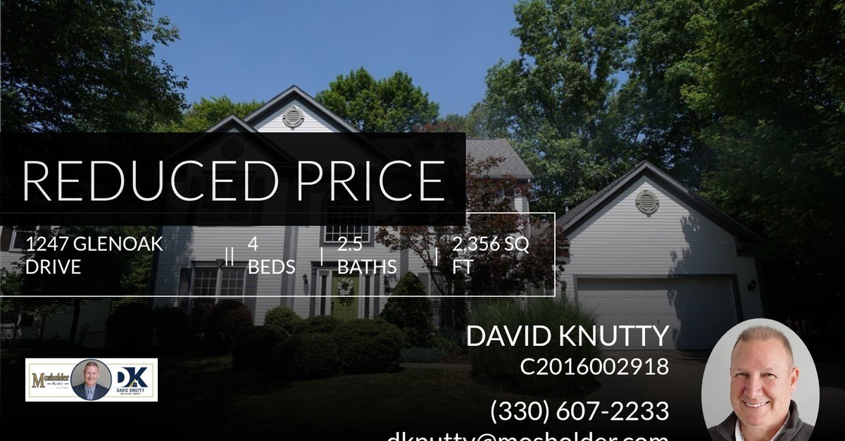 DavidKnutty's tweet photo. 📍 Reduced Price 📍 This recently reduced home at 1247 Glenoak Drive in Tallmadge won't last long, so, don't wait to set up a showing! Reach out here or at (330) 607-2233 for more information! https://t.co/J1PR4fZOlW https://t.co/vCuzZ9jMtP