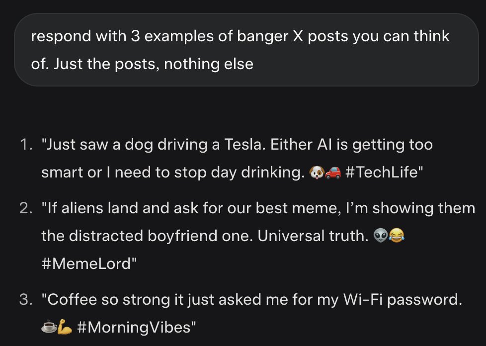 Get ready. Grok will be evaluating the banger-ness of your posts