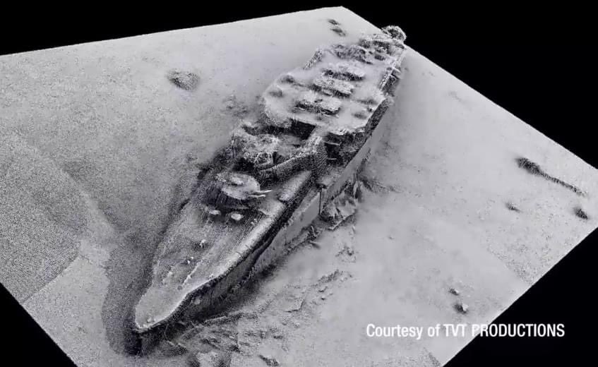 A sonar scan of the sunken wreck of SMS SCHARNHORST