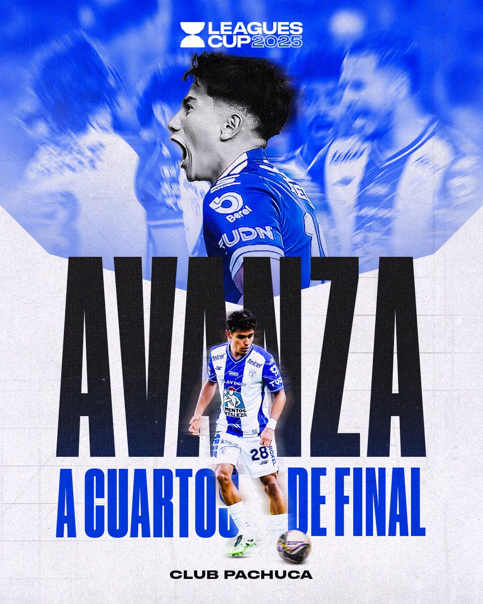 LeaguesCup's tweet photo. Welcome to the Quarterfinals, PACHUCA! 👏

Los @Tuzos son el segundo equipo de la @LigaBBVAMx clasificado a la siguiente ronda de #LeaguesCup2025 ⚽ https://t.co/dFjnLm2b6c