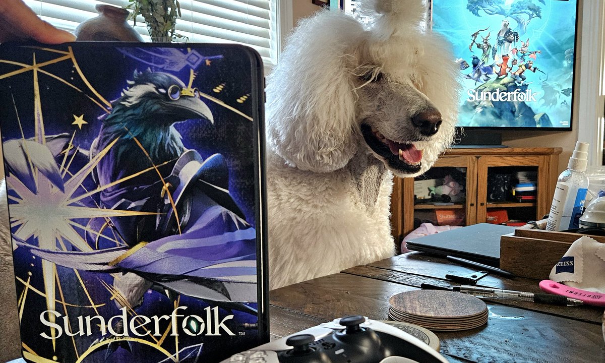 kigs's tweet image. Check out this tablet from @sunderfolk. About to settle down for a game with fome friends (the poodle wants to be involved)