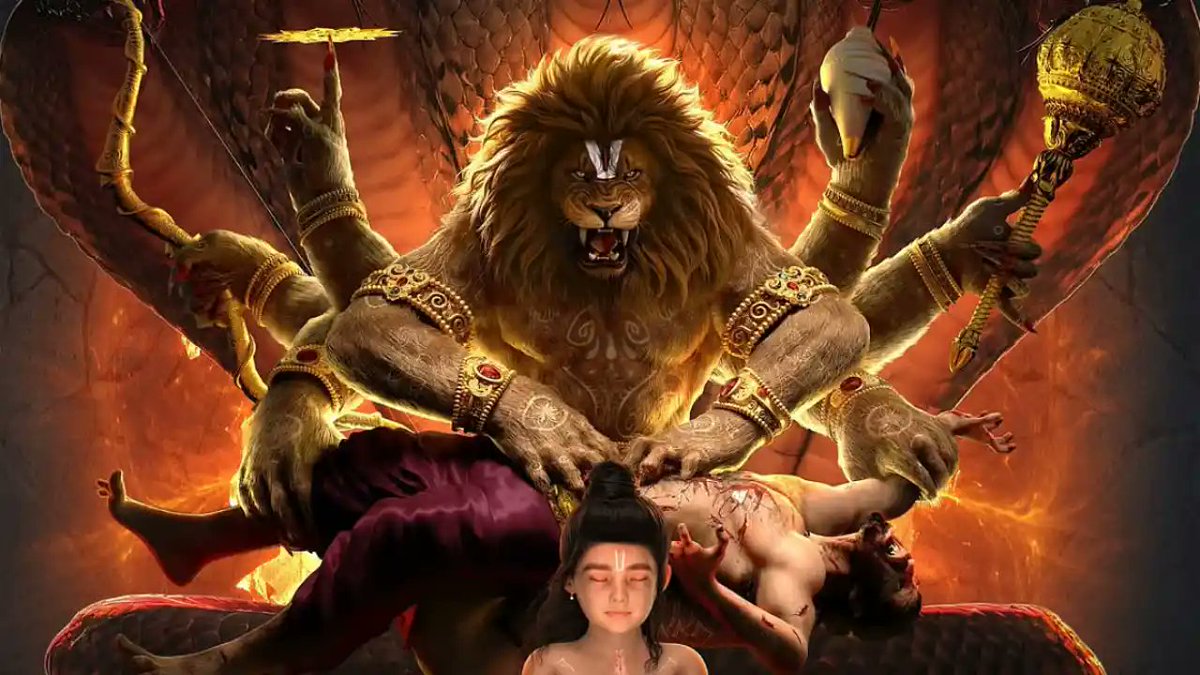 Watched 3D animation movie "Mahavatar Narasimha" (Hindi) at a local theater (also showing in Telugu). It's a fantastic devotional movie made by the makers of Kantara &amp; KGF.

The way it showcases Bhakti &amp; surrender, watching it can be a powerful spiritual experience! Need more