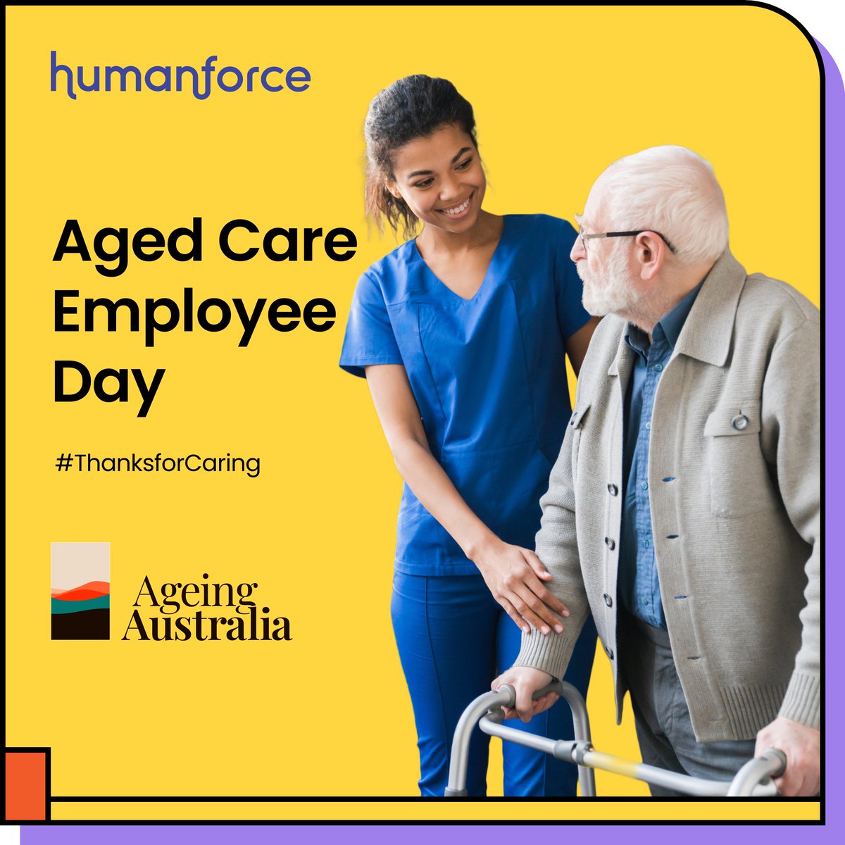 Today, is Ageing Australia's Aged Care Employee Day and Humanforce would like to say #ThanksforCaring to all our Aged Care customers.

#WorkEasierLiveBetter #HRtech #HCM #HRIS #WFM #HR #Payroll #Benefits #Wellbeing #FinancialWellbeing #Perks #PerksAndBenefits