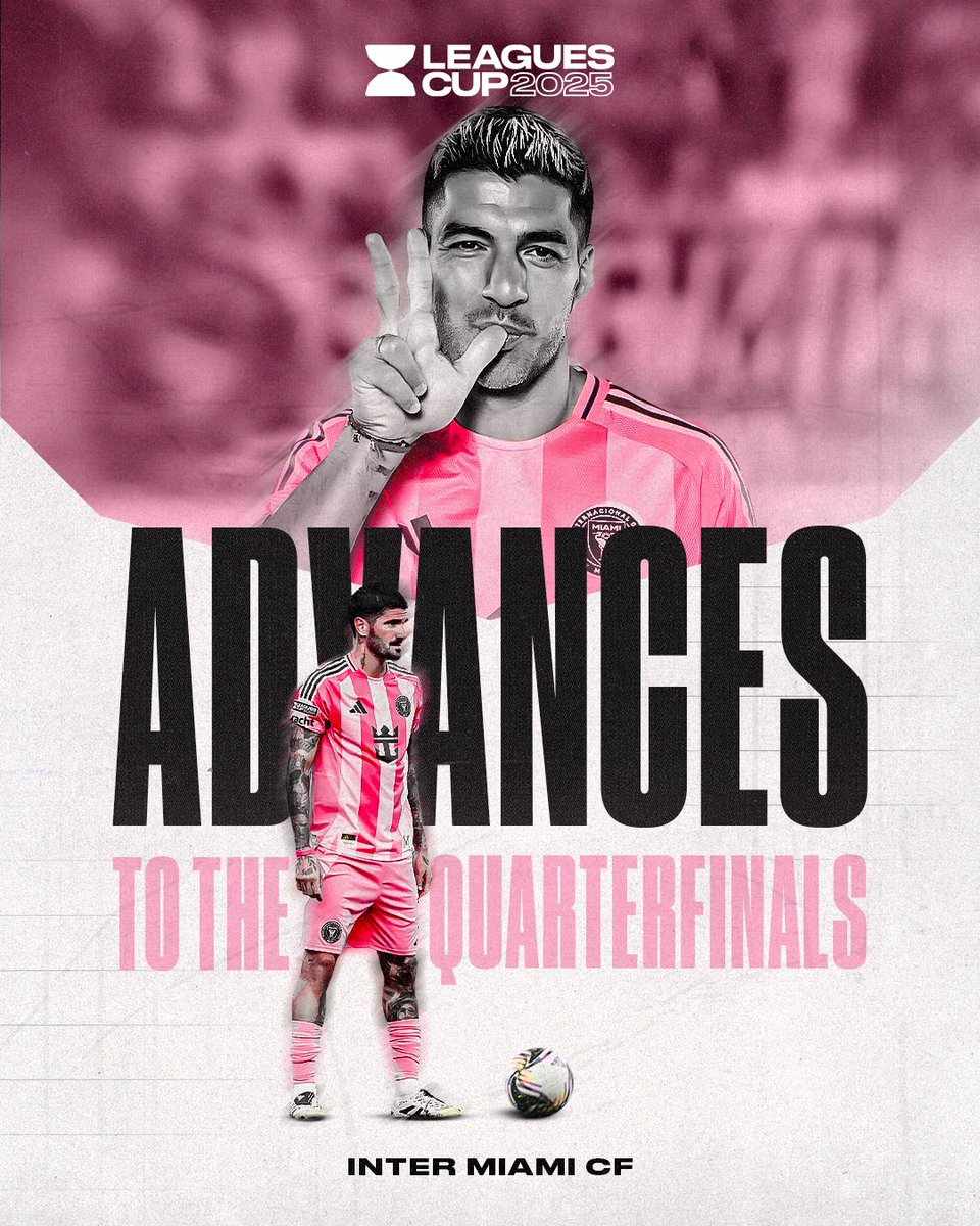 Leagues Cup (@leaguescup) on Twitter photo The 2023 champs move on! 🎟️ ✅
Victoria de <a href="/InterMiamiCF/">Inter Miami CF</a> ante Pumas to clinch a spot in the #LeaguesCup2025 Quarterfinals 🏆 The 2023 champs move on! 🎟️ ✅
Victoria de <a href="/InterMiamiCF/">Inter Miami CF</a> ante Pumas to clinch a spot in the #LeaguesCup2025 Quarterfinals 🏆