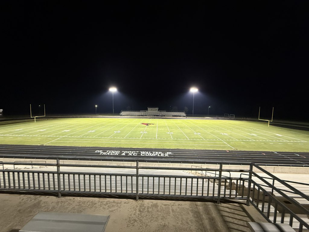 Field is ready!!! Scrimmage tomorrow at home vs Broome and Christ Church. Come out the #TheLand and watch some football!!!