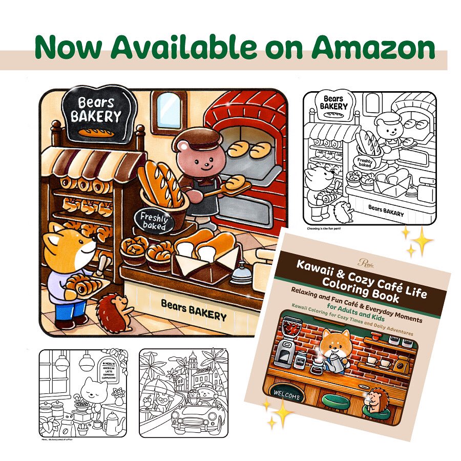ripplecoloring's tweet photo. The paperback version of my Kawaii &amp; Cozy Café Life Coloring Book is now available on Amazon!
☕ Perfect for relaxing moments with cute café scenes and cozy daily life https://t.co/BbN7A06U9Y