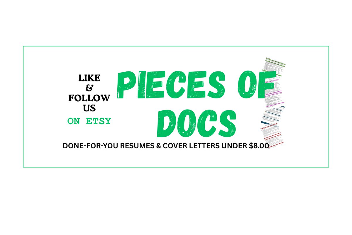 spresumes's tweet photo. Shop my sale: 25% off when you buy 3 items. https://t.co/P2wylez0hG #etsy #piecesofdocs #etsyfinds #etsygifts #etsysale #etsycoupon #shopsmall https://t.co/enHhcgH5Ue