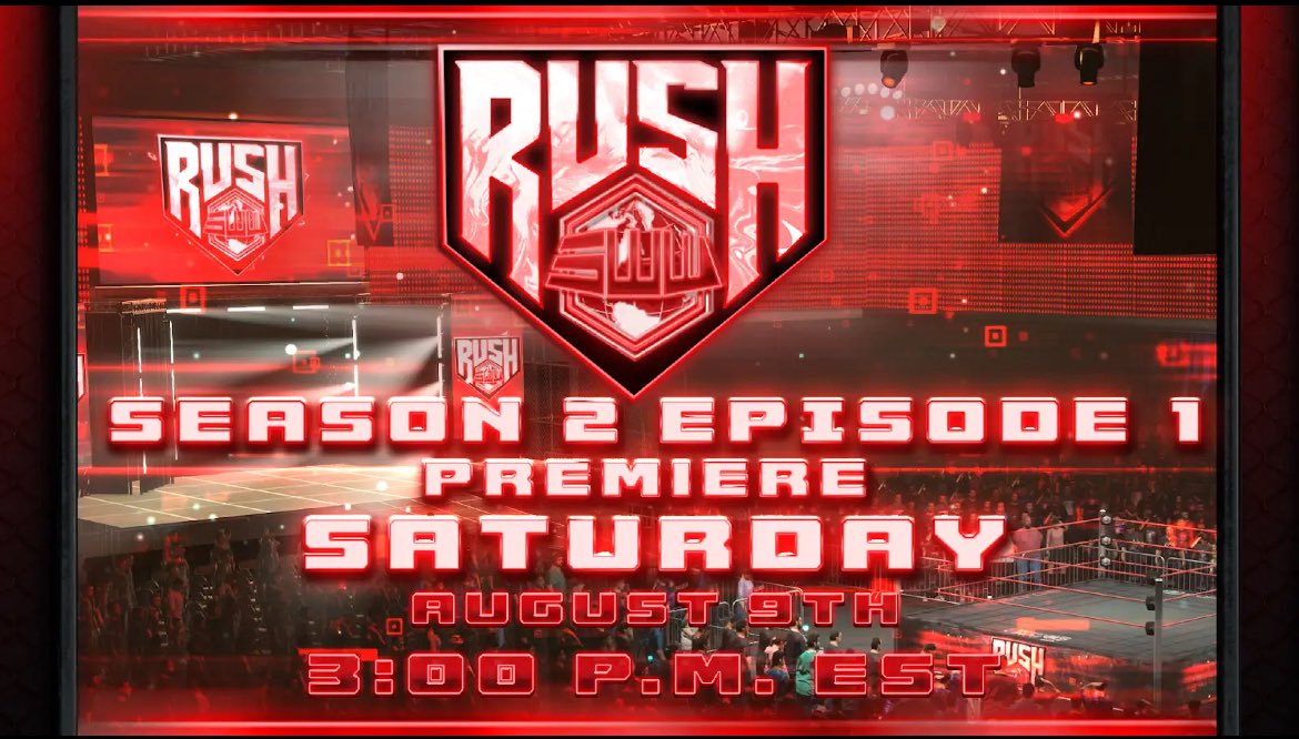 🚨VWN ALERT🚨
This Saturday, August 9th at 3pm EST, we will be LIVE! for the Season 2 Premiere of Rush!
It’s a jam packed episode, with many new faces debuting, Championship Implications, and so much more!
PLUS! Cass from UKW joins Nathan Scott on comms, to call this epic event!