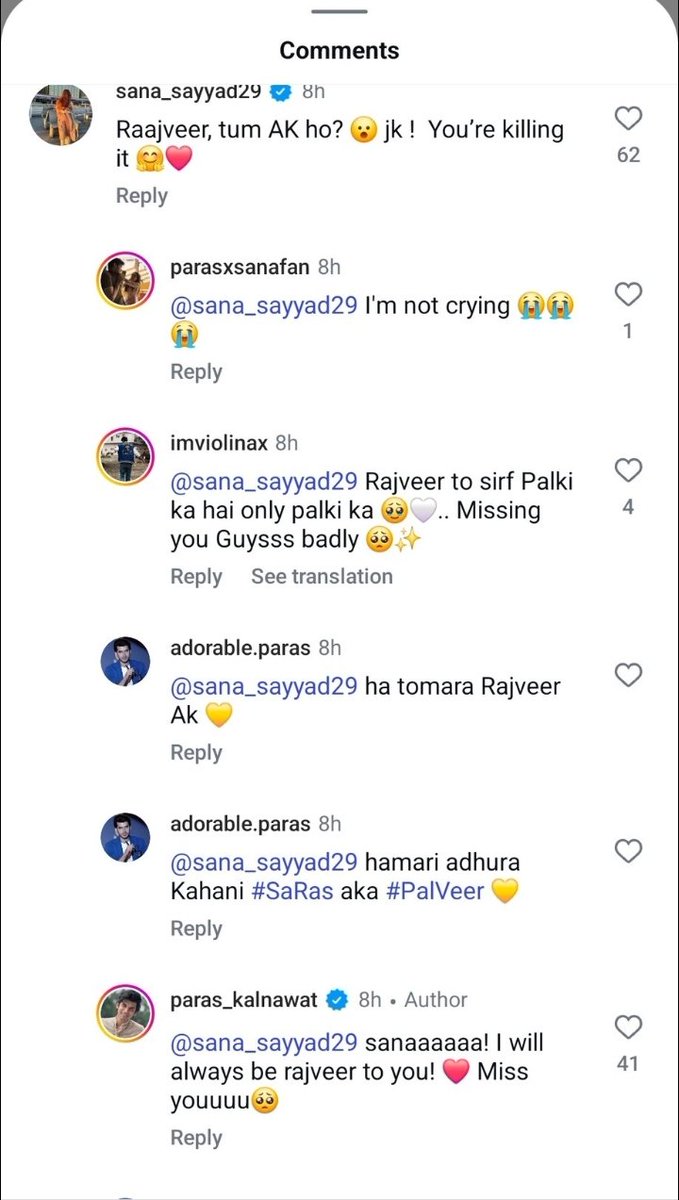 Subah subah missile attack by <a href="/sejalyohan/">SejalYohan</a> . Raat ko post dekhi thi par comments nhin😭. Jaldi se milo kabhi please🤞🤞🤞. Badly wanna see him with her little doll. My Rajveer-Palki forever💗💗💗💗💗
#ParasKalnawat #SanaSayyad #PalVeer