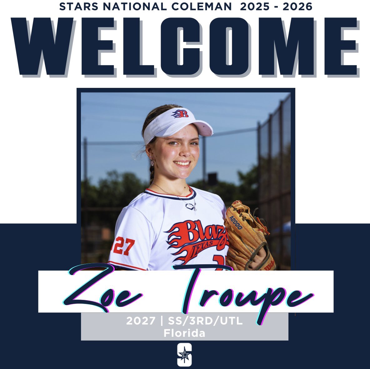 Zoe Troupe 2027 (@zoetroupe2027) on Twitter photo I’m excited to announce that I will be joining Stars National Coleman 🌟. So grateful for this opportunity to learn and work with the best. Let’s get to work!! ⭐️🔥
<a href="/_coachrachel/">Rachel Coleman</a> <a href="/starsnationalfp/">Stars Organization</a> <a href="/StarsNat18U/">Stars National Coleman 18U</a> <a href="/StarsNat16U/">Stars National 16U</a> <a href="/CompleteGame/">Rob Crews</a> I’m excited to announce that I will be joining Stars National Coleman 🌟. So grateful for this opportunity to learn and work with the best. Let’s get to work!! ⭐️🔥
<a href="/_coachrachel/">Rachel Coleman</a> <a href="/starsnationalfp/">Stars Organization</a> <a href="/StarsNat18U/">Stars National Coleman 18U</a> <a href="/StarsNat16U/">Stars National 16U</a> <a href="/CompleteGame/">Rob Crews</a>