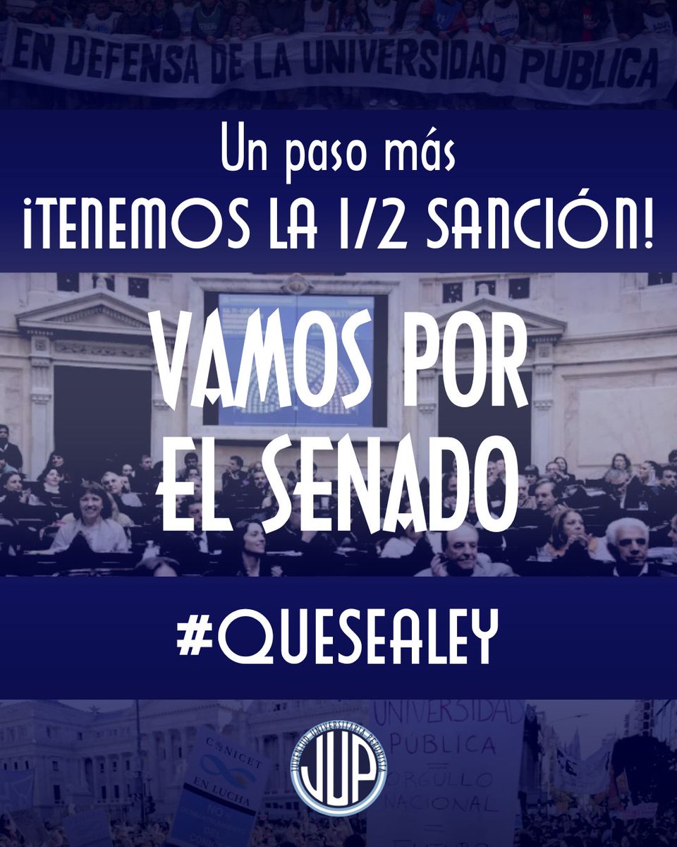AHORA VAMOS POR EL SENADO

🔥 Después de dos años de presupuesto prorrogado y vaciamiento, se aprobó en Diputados la Ley de Financiamiento Universitario.

📣 NO FUE MAGIA, FUE MILITANCIA

#universidadpublicasiempre #LeyDeFinanciamientoUniversitario