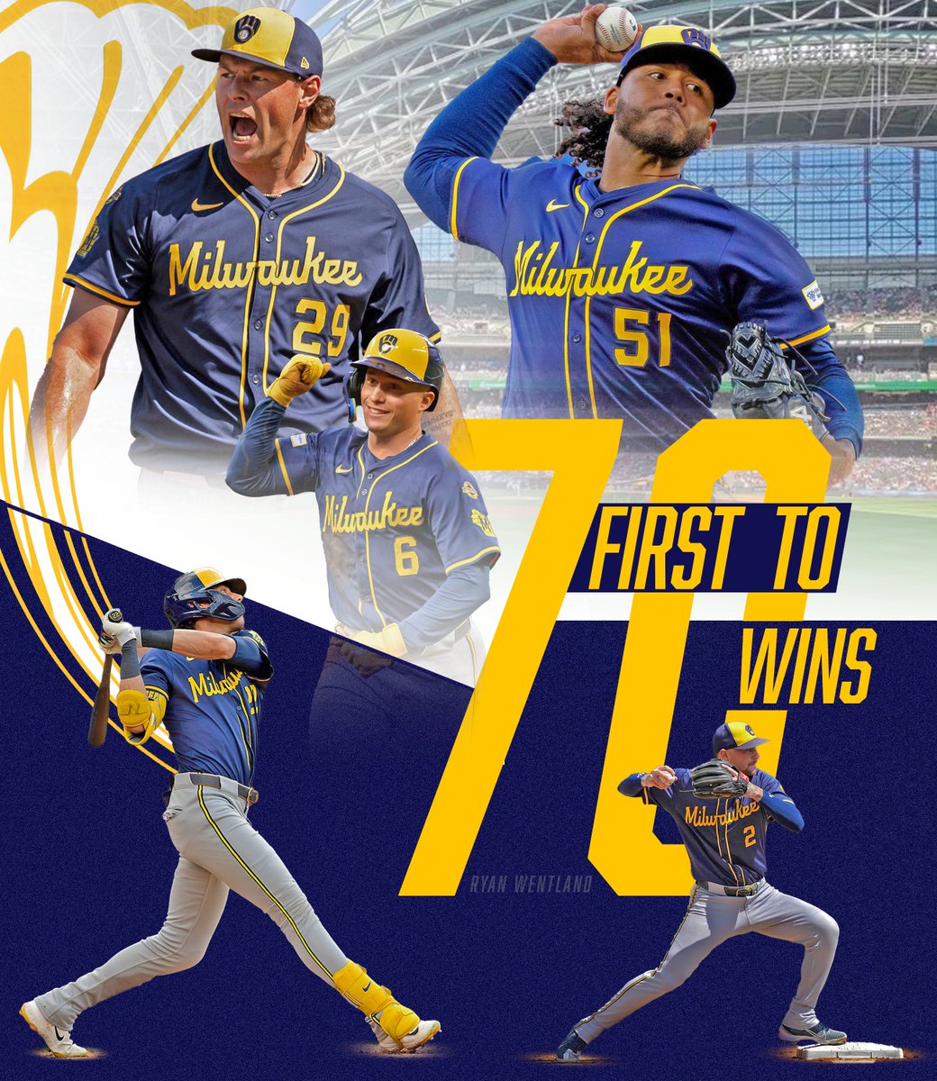 THE MILWAUKEE BREWERS ARE THE FIRST TEAM TO 70 WINS