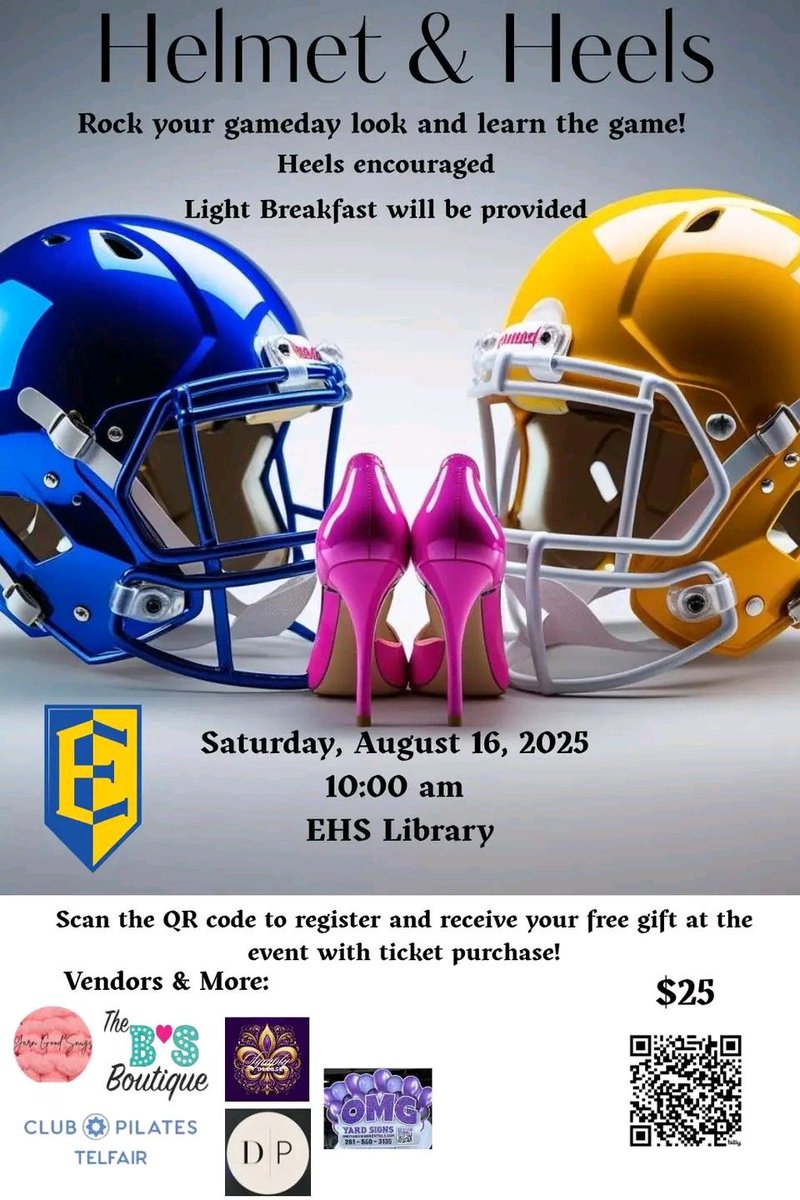 Moms, aunts, grandmas, sister and friends!!  This is a great way to have the coaches explain football, win prizes, and get to know the other moms in the program!!
💙🏰🏈👠⚔️💛

#KnightLife