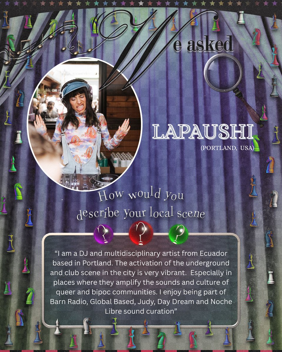 We asked artists: how would you describe your local scene? Lapaushi is based in Portland and is enjoying the growing queer bipoc music community 💕

Art by Gian Marco