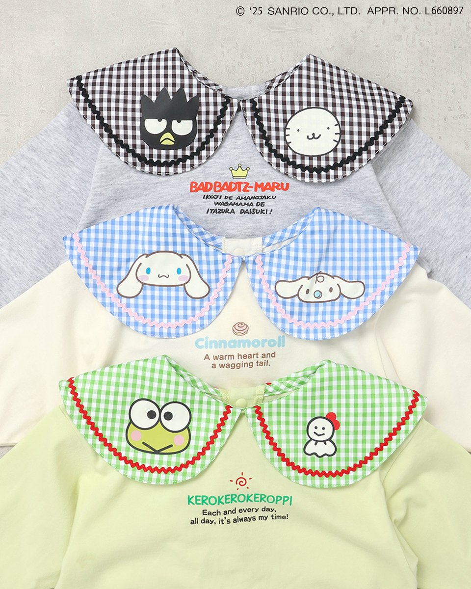 ＼明日8/8(金)発売／
【サンリオキャラクターズ×BREEZEベビー】2弾！

バッドばつ丸・けろけろけろっぴ・シナモロールの
世界観をより個性豊かに♪
トータルコーデ＆リンクOKなアイテムが登場🖤

キッズはニット帽と《WEB限定》スカジャン風カーデをチェックしてね🌟
こちら▷foi.fyi/leJqa0ZV