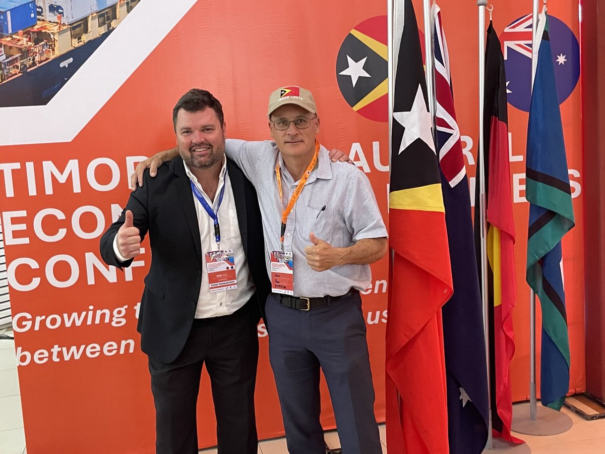 Estrella Resources Limited (ASX:ESR) Managing Director Chris Daws getting busy at TLAUCON2025 in Dili, Timor-Leste. Thanks Dan Hall from AUSTRADE for the introductions. 😎