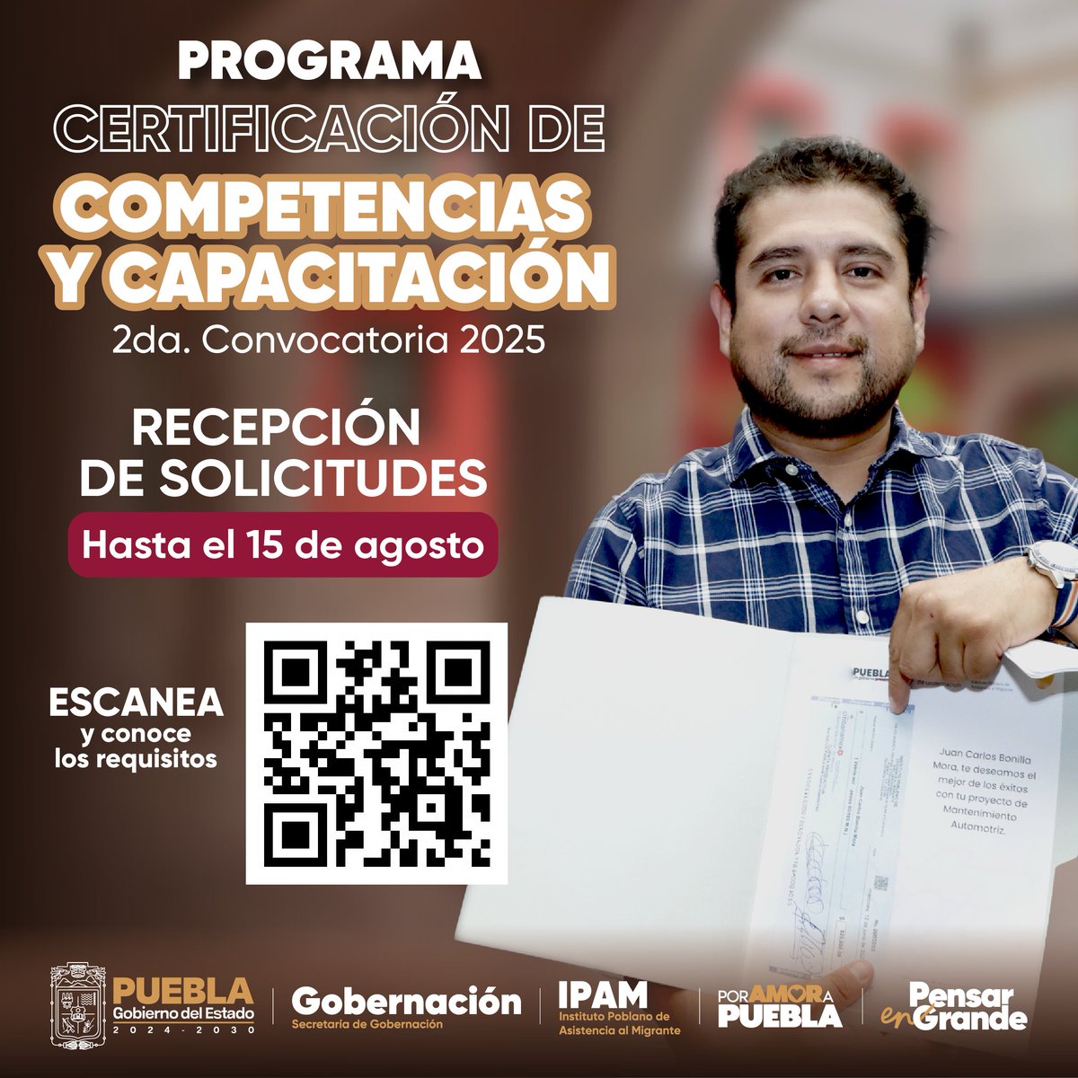 espaciolibrepue's tweet image. #ATENCION 

🧿 Si eres #migrante en retorno #certifica tus habilidades en #Puebla y obten un mejor empleo. Tienes hasta el 15 de agosto para inscribirte en la #certificaciónDeCompetencias #GobiernoDePuebla #PorAmorAPuebla #PensarEnGrande