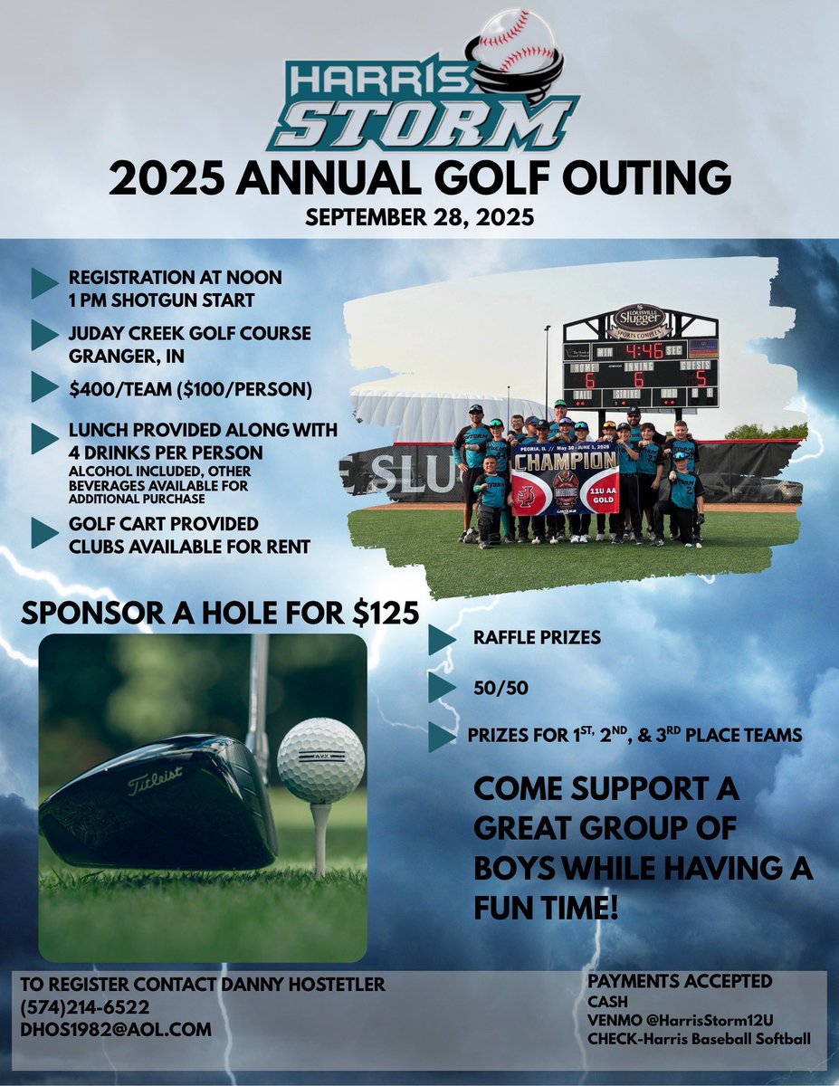 🏌️‍♂️ “Fore” the Kids! ⚾️
Come play in our Golf Outing to support a great group of boys on a youth travel baseball team!
Not a golfer? Sponsor a hole and still be part of the fun!
Let’s tee off and knock it out of the park—“Fore” the Kids! 💥