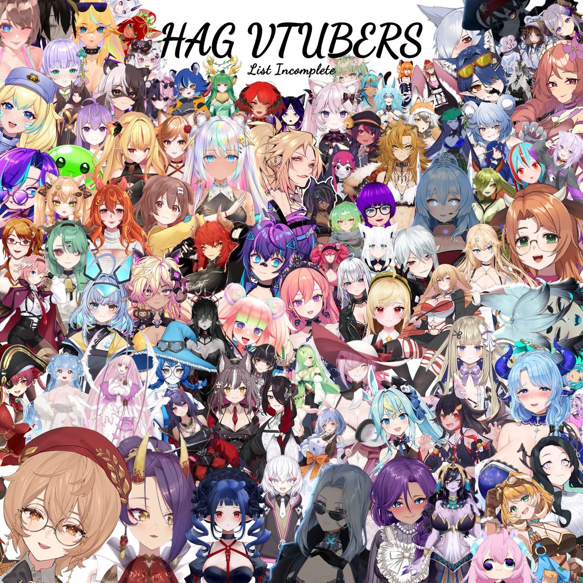 Hey I am going to have to expand the graphic, but this is it so far. Thanks so much for the support :D

Tag ur local vtuber hag to ether make them mad, or make their day