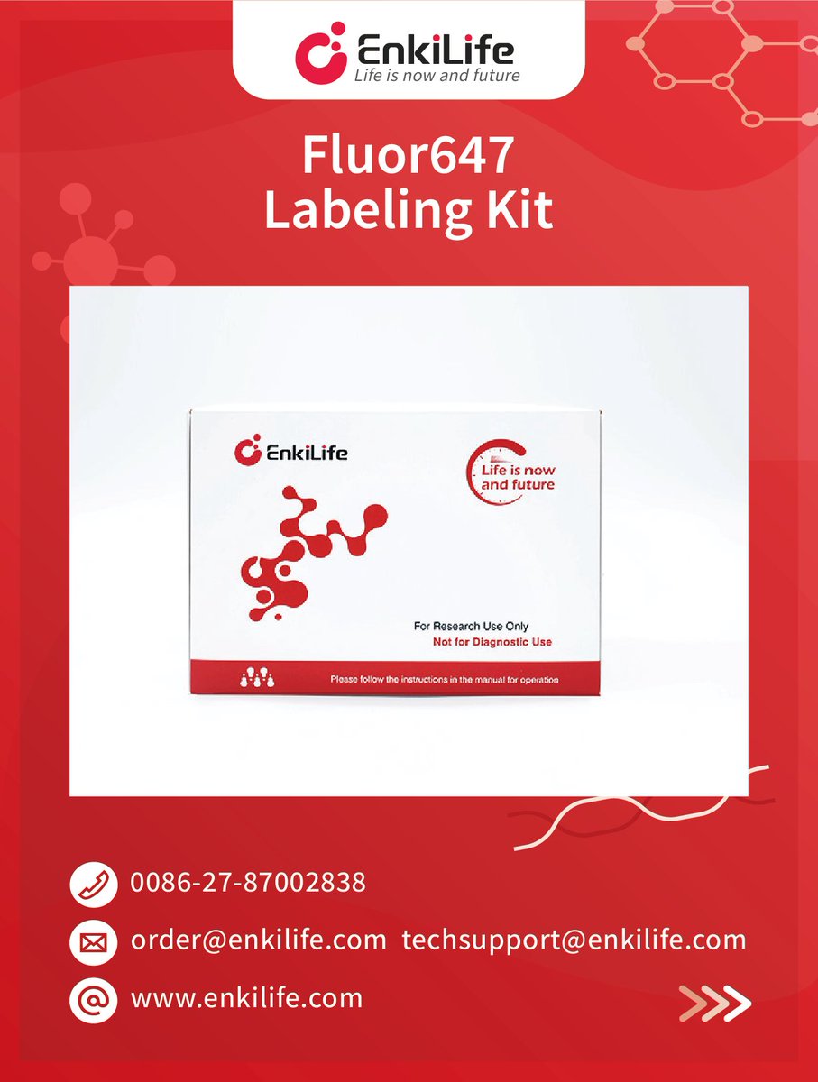 JasonJ641598's tweet image. ⚡ Label IgG in 30 MIN! EnkiLife Fluor647 Kit
▶ Ex/Em: 651/668 nm (Cy5-alternative)
▶ ε: 239,000 | pH-stable
▶ -NH₂ Specific: IgG &amp;amp; similar proteins
▶ Batch-proof: Pre-optimized dye

#LifeScience #BiotechTools #FlowCytometry #LabTech #ScienceInnovation #BioEngineering