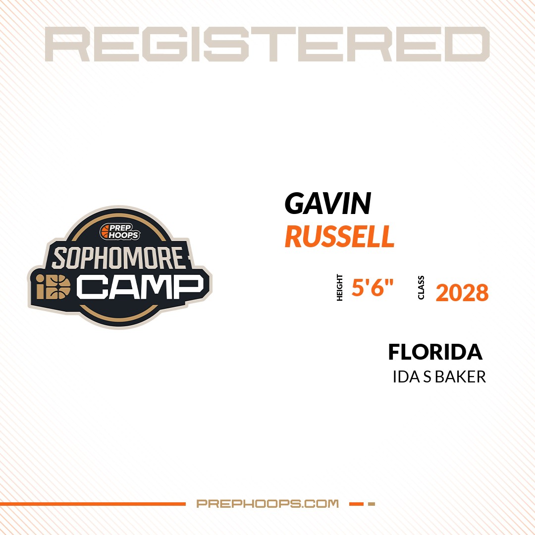 Welcome Class of 2028 Gavin Russell (<a href="/GavinRusse93305/">Gavin Russell</a>) of Ida S Baker HS to the @PrepHoopsFL Showcase @ Seminole Sports Academy. 

🔥🏀 #PHIDCampFL 🏀🔥

Register NOW! 👇  
events.prephoops.com/e/1592/registe…